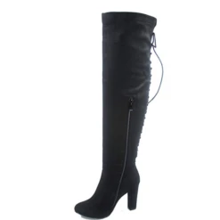 Zola 22 Women's Knee High Lace Up High Heel Boots -Bamboo Store 237e28211017f47948621437a57f0ab9