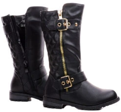 BOT 8-01KM Little Girl's Knee High Quilted Riding Boot