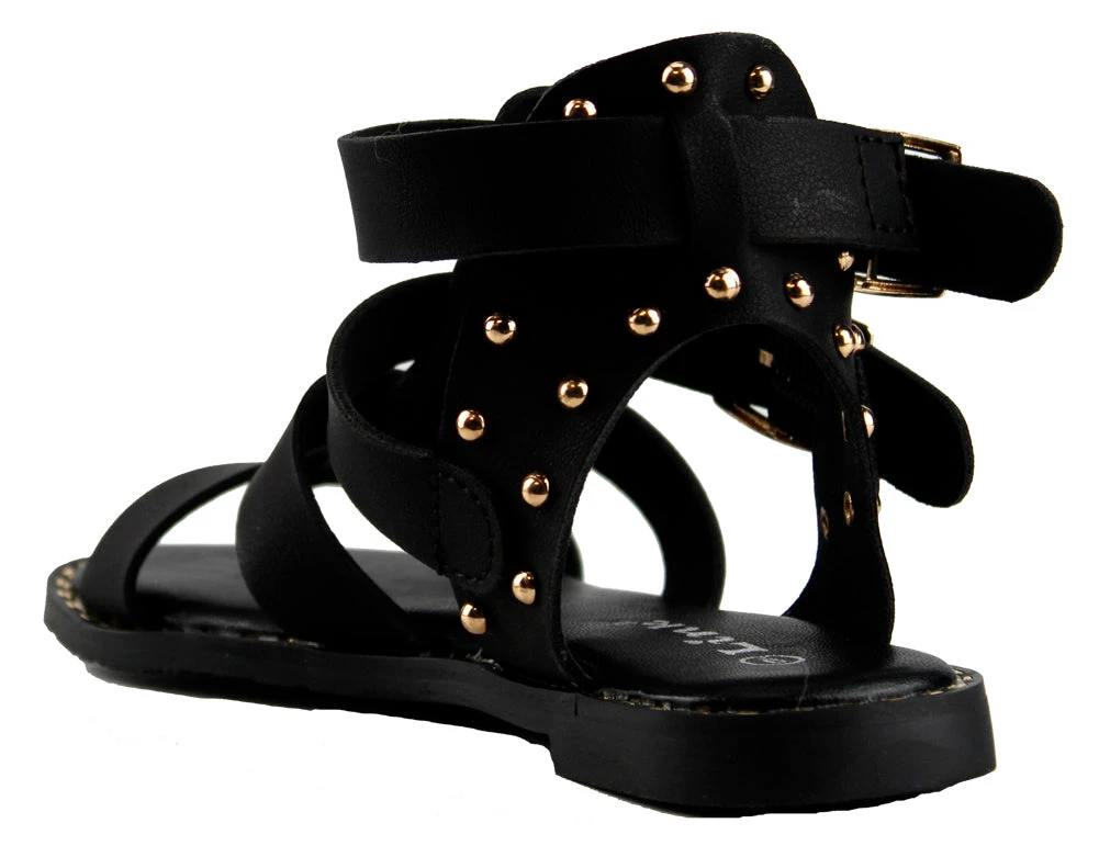 Tasty 17k Little Girls Caged Buckle Flat Sandals 5 Tasty 17k Little Girls Caged Buckle Flat Sandals - Image 3