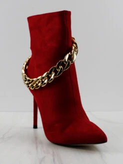 Condition 40 Women's Chain Embellished Stiletto Heeled Boots