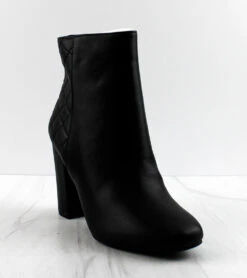 Bond 8 Women's Cross Stitch Heeled Ankle Booties -Bamboo Store 3d3ce4ccfce70db245ddc3d826c66b77