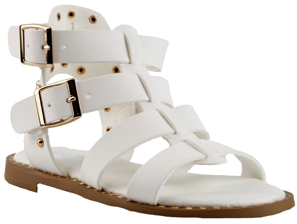 Tasty 17k Little Girls Caged Buckle Flat Sandals 6 Tasty 17k Little Girls Caged Buckle Flat Sandals - Image 4