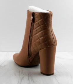 Bond 8 Women's Cross Stitch Heeled Ankle Booties -Bamboo Store 65b7b1e3e35ee96e0a27ae16d4fe4039