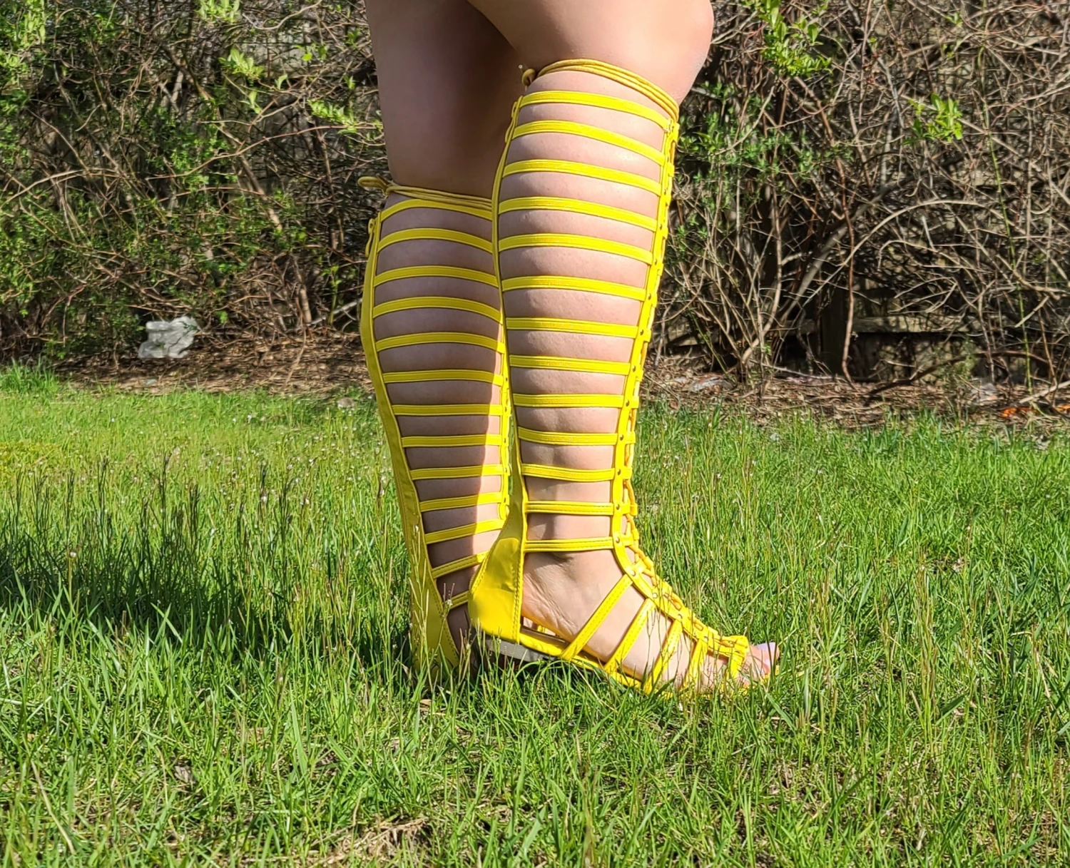 Zeus 57 Women's KneeHigh Caged Lace Up Gladiator Sandals 11 Zeus 57 Women's KneeHigh Caged Lace Up Gladiator Sandals - Image 9