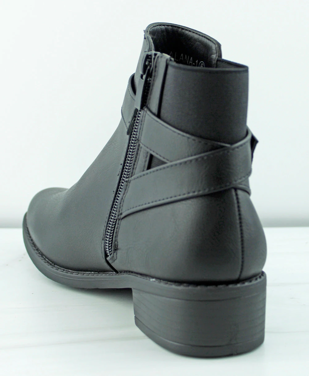 Alana 1 Womens Side Buckle Ankle Booties 5 Alana 1 Womens Side Buckle Ankle Booties - Image 3