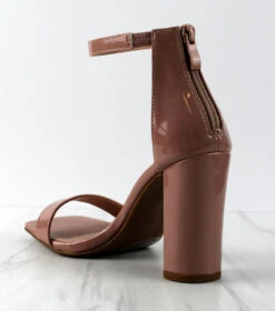 Alexis-9 Womens Single Band Block Heeled Sandals -Bamboo Store Alexis 9 1