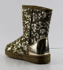 Forever Annie 42 Women's Sequined Mid Calf Shearling Slip OnBoots -Bamboo Store Annie 42 1