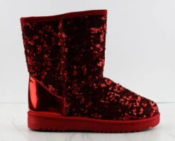 Forever Annie 42 Women's Sequined Mid Calf Shearling Slip OnBoots -Bamboo Store Annie 42 3