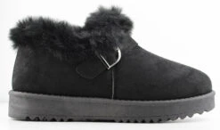 Forever Annie 52 Women's Buckle Accented Fur Trim Ankle Booties -Bamboo Store Annie52 3