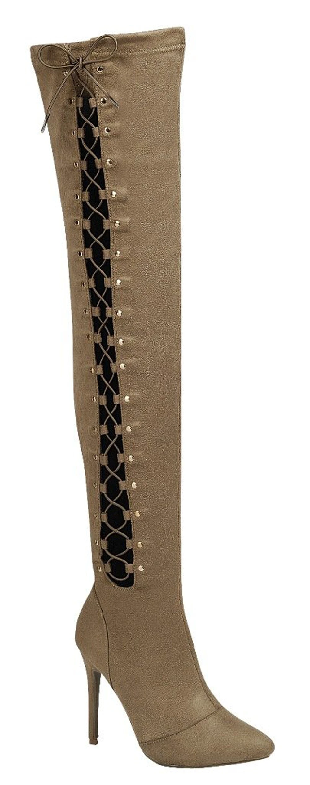 Forever Ariana-38 Womens Thigh High Lace Up Stiletto Boots 4 Forever Ariana-38 Womens Thigh High Lace Up Stiletto Boots - Image 2