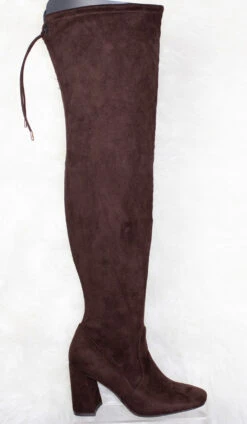 Bamboo Article 03 Women's Drawstring Thigh High Suede Heeled Boots -Bamboo Store Article03 4