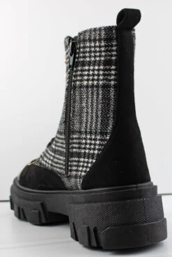 Artistic 2 Women's Zip Up Lace Up Chunky Combat Boots -Bamboo Store Artistic2 1