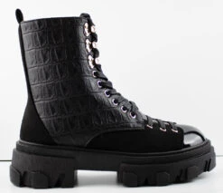 Artistic 2 Women's Zip Up Lace Up Chunky Combat Boots -Bamboo Store Artistic2 2