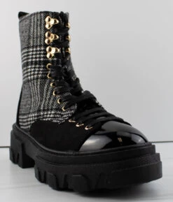 Artistic 2 Women's Zip Up Lace Up Chunky Combat Boots
