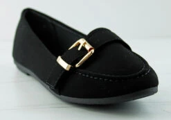 Audrey 8 Women's Almond Toe Buckled Comfort Flats