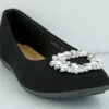 Aurora 1 Women's Square Rhinestone Round Toe Flats