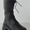 Forever Azusa 12 Women's Mid Calf Lace Up Platform Combat Boots -Bamboo Store Azusa12Black 3 Copy