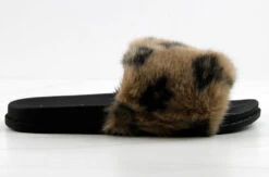 Base Designer Fur Strapped Slides -Bamboo Store BASENUDE 3
