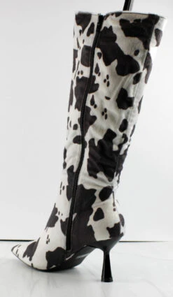 BETSY Cow Print MidHeeled Knee High Boots -Bamboo Store BETSY 1