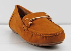 Bavel 1 Women's Metal Accent Round Toe Comfort Flats -Bamboo Store Bavel 1Tan