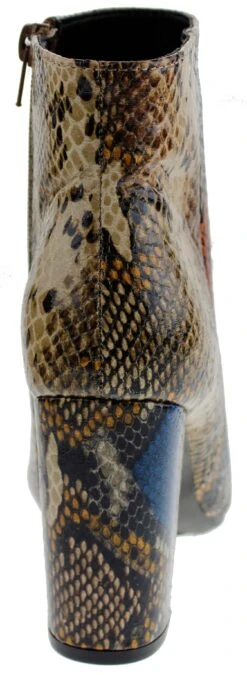 Bamboo BellFlower 09 Womens Chunky Heeled Pointed Toe Ankle Booties -Bamboo Store BellFlower 09tansnake 3