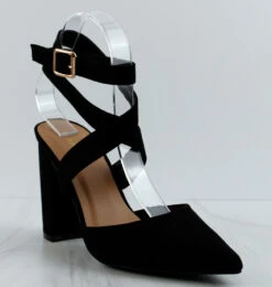 Bamboo Bellflower 51 Women's Ankle Strap W/ Open Back Pumps