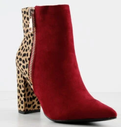 Bamboo Bellflower 55 Womens Two Tone Side Zipper Heeled Ankle Booties