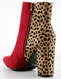 Bamboo Bellflower 55 Womens Two Tone Side Zipper Heeled Ankle Booties -Bamboo Store Bellflowerwine 3