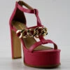 Belma Womens Platform Chain Embellished Strappy Pumps