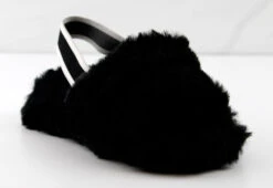 Ben 1K Girls Ultra Soft Furry Sling Back Slides -Bamboo Store Ben1KBlack 1