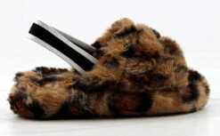 Ben 1K Girls Ultra Soft Furry Sling Back Slides -Bamboo Store Ben1KLeopard 2