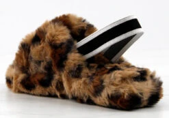 Ben 1K Girls Ultra Soft Furry Sling Back Slides -Bamboo Store Ben1KLeopard 3