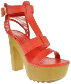 Benjamin 9 Womens T Strap High Heel Sandal -Bamboo Store Benjamin09Red 1