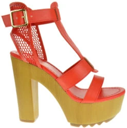 Benjamin 9 Womens T Strap High Heel Sandal -Bamboo Store Benjamin09Red 2