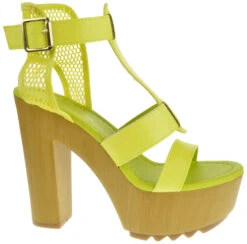 Benjamin 9 Womens T Strap High Heel Sandal -Bamboo Store Benjamin09Yellow 2
