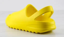 Bev Little Kids Detachable Ankle Strap Grooved Outsole Sandal Slides 22 Bev Little Kids Detachable Ankle Strap Grooved Outsole Sandal Slides -Bamboo Store BevYellow 3