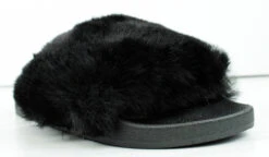 Biselle Womens Flat ComfortFur Slides