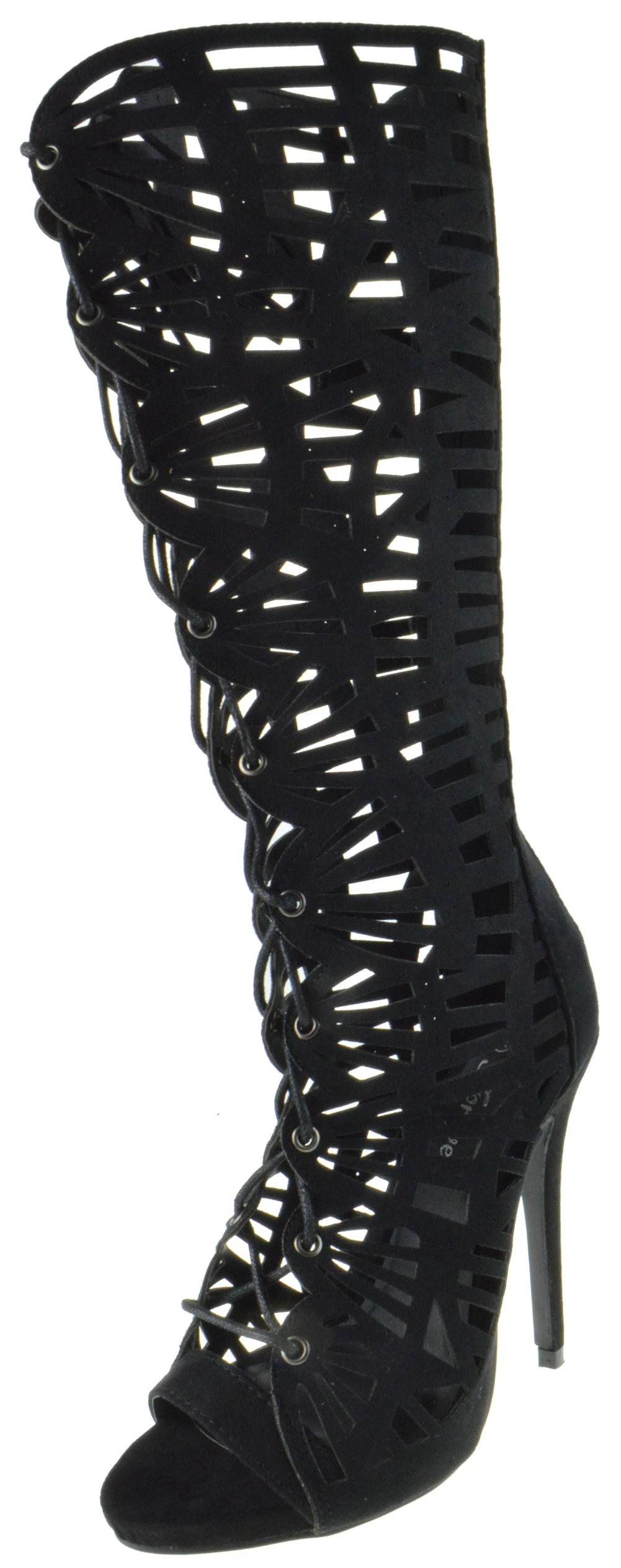 Forever BLOSSOM 16 Womens Cut Out Lace Up Zipper Gladiator High Heels 4 Forever BLOSSOM 16 Womens Cut Out Lace Up Zipper Gladiator High Heels - Image 2