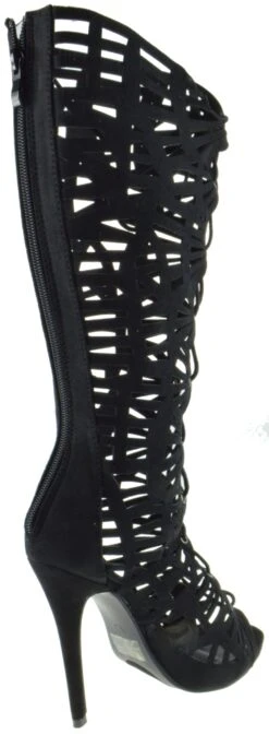 Forever BLOSSOM 16 Womens Cut Out Lace Up Zipper Gladiator High Heels 10 Forever BLOSSOM 16 Womens Cut Out Lace Up Zipper Gladiator High Heels -Bamboo Store Blossom16Black 3