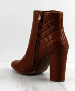 Bond 8 Women's Cross Stitch Heeled Ankle Booties -Bamboo Store Bond 8 1