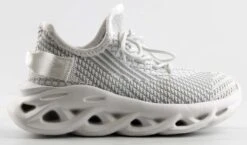 Forever Brave 11K Little Girl's Textured Hallow Carved Outer Sole Sneakers -Bamboo Store Brave11kWhite 2