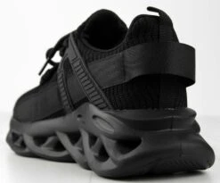 Forever Brave 12 Women's Textured Hallow Carved Outer Sole Sneakers -Bamboo Store Brave12Blk 3