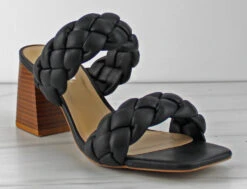 Buggy Women's Double Braided Band Block Heeled Sandals