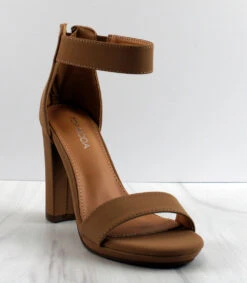 Claire-1 Womens Block High Heeled Open Toe Sandals -Bamboo Store CLaire 1 2 8ae474df ca0d 4d46 9053 e98937fdf39d