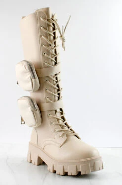 COMPACT-03 HI Women's Knee High Double Pouch Combat Boots