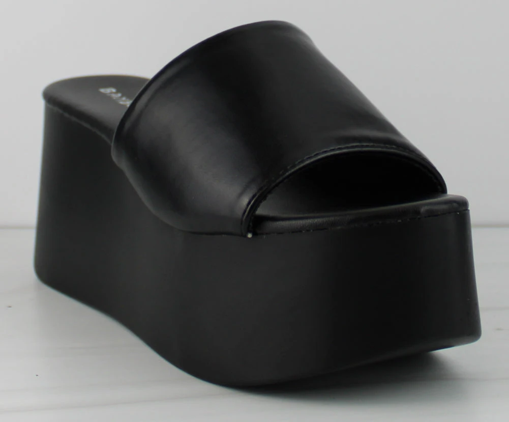 Bamboo Cactus 53 Womens Wide Band Wedge Mule Sandals 6 Bamboo Cactus 53 Womens Wide Band Wedge Mule Sandals - Image 4