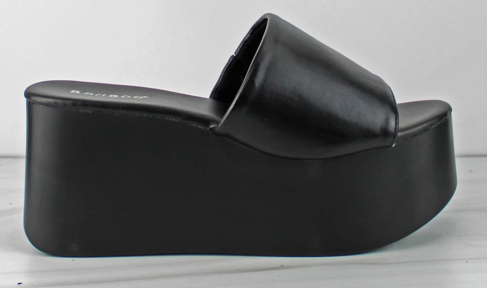 Bamboo Cactus 53 Womens Wide Band Wedge Mule Sandals 7 Bamboo Cactus 53 Womens Wide Band Wedge Mule Sandals - Image 5