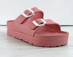 Cali Vibez Womens Double Buckle Strap Platform Sandals -Bamboo Store CaliVibez 5