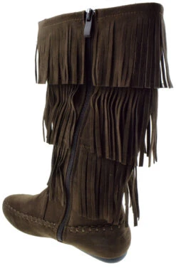 Forever Candice 48 Women's Fringe Knee High Boot -Bamboo Store Candice48Brown 2