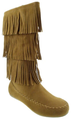 Forever Candice 48 Women's Fringe Knee High Boot -Bamboo Store Candice48Tan 1